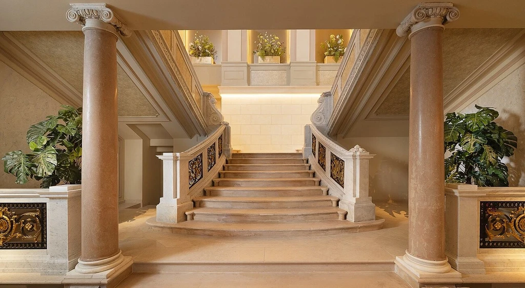 Grand staircase at EST Hotel Palais Chotek Vienna
