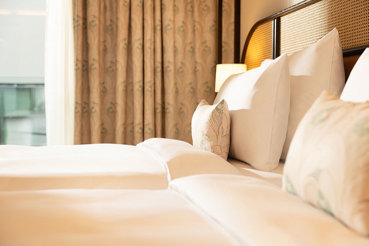 Hotel room featuring top-quality Bonnell box spring mattresses