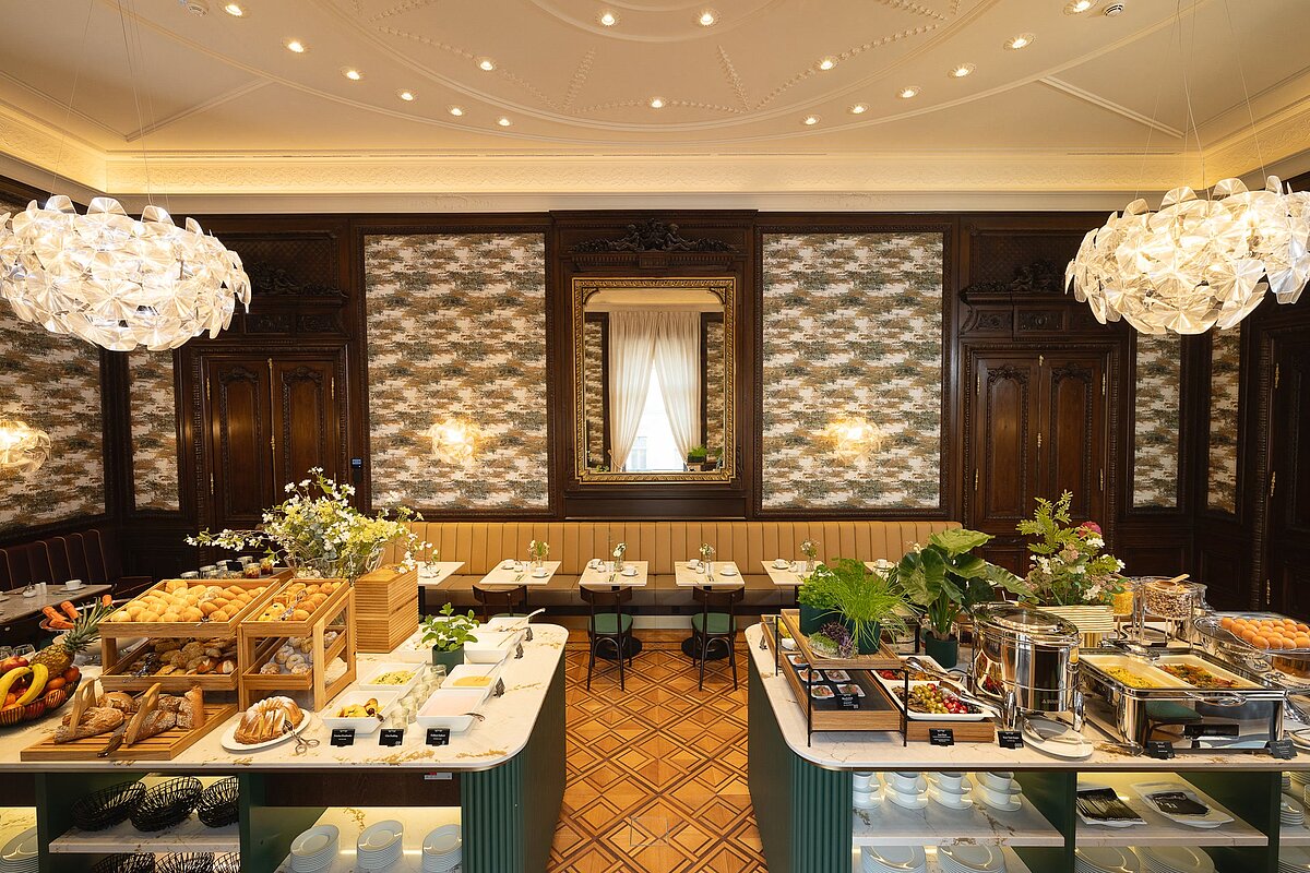 Deluxe breakfast at Beletage of EST Hotel Palais Chotek