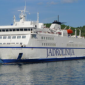 Jadrolinija ferry boats departing from Split harbour