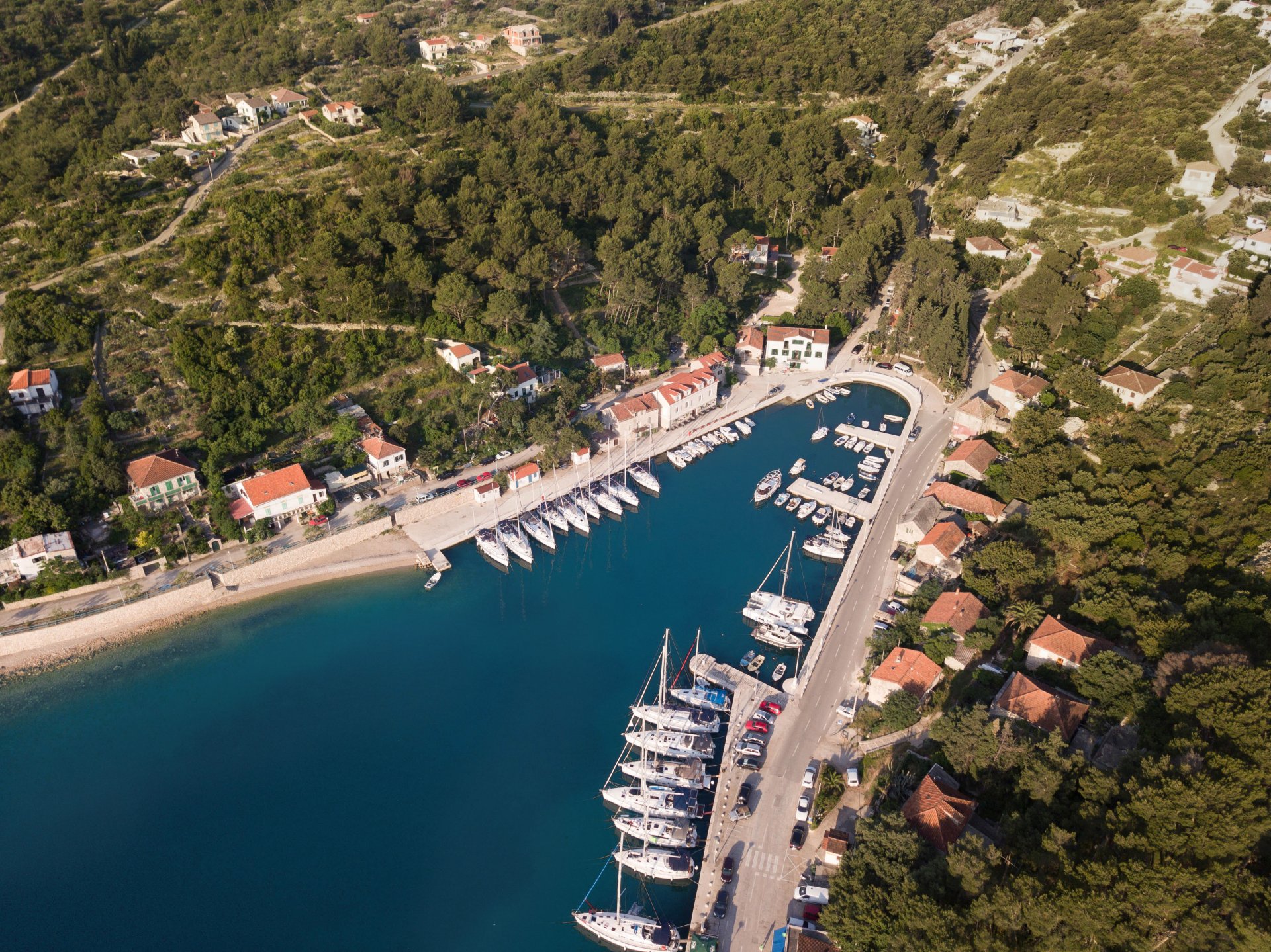 Beautiful Rogac bay with its small fishing village
